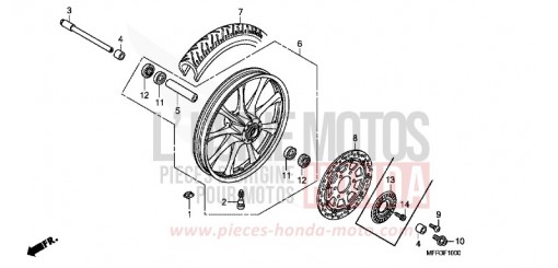 ROUE AVANT VT1300CXAA de 2010